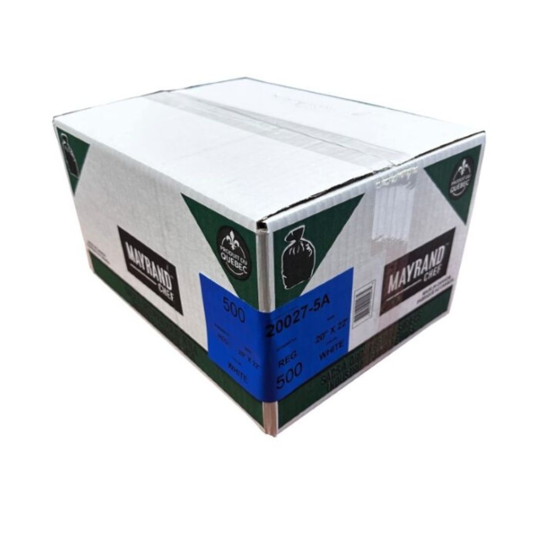 White Regular Garbage Bag 20 po x 22 po x500