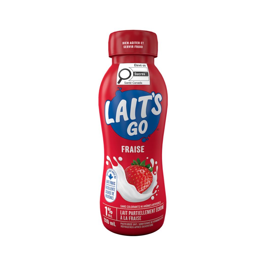 Lait 1% partiellement écrémé fraise