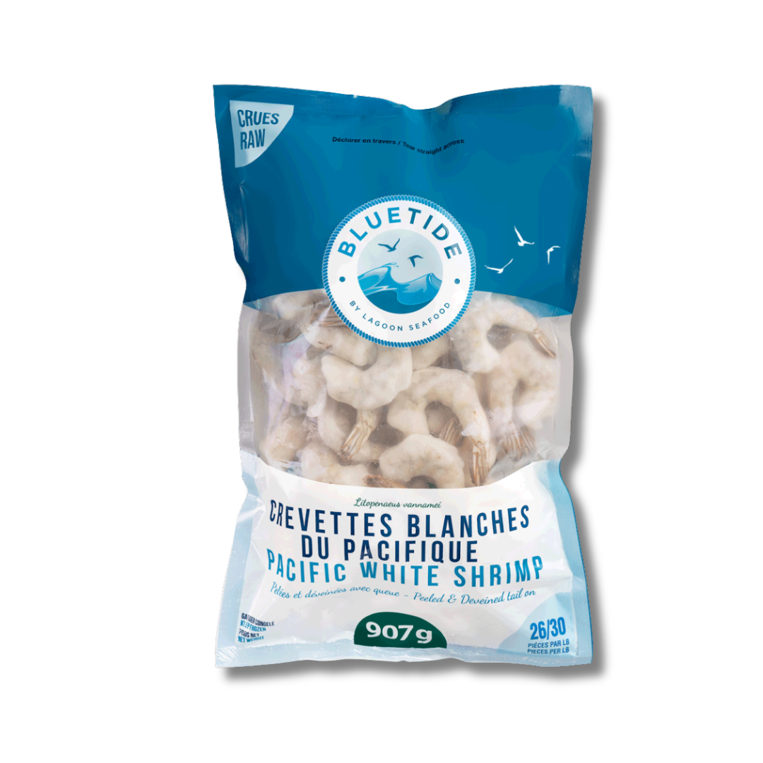 26/30 P&D Tail-On White Shrimp